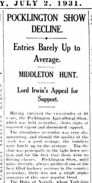  1931 Pocklington show decline
